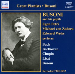 Busoni And His Pupils (1922-1952)