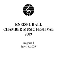 Kneisel Hall Program 4: July 10, 2009