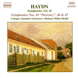 Haydn: Symphonies, Vol. 24 (Nos. 43, 46, 47)