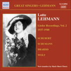 Lehmann, Lotte: Lieder Recordings, Vol. 2 (1937-1940)