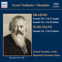 Brahms / Schumann: Violin Sonatas (Menuhin) (1934-1940)